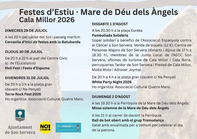 Festes d'Estiu — Mare de Déu dels Àngels, Cala Millor
