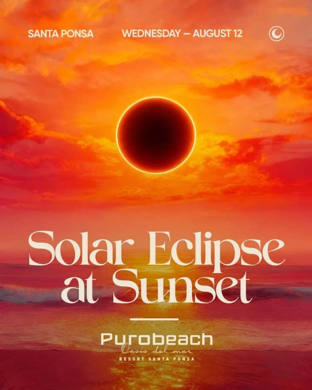 Solar Eclipse at Sunset at Purobeach Santa Ponsa